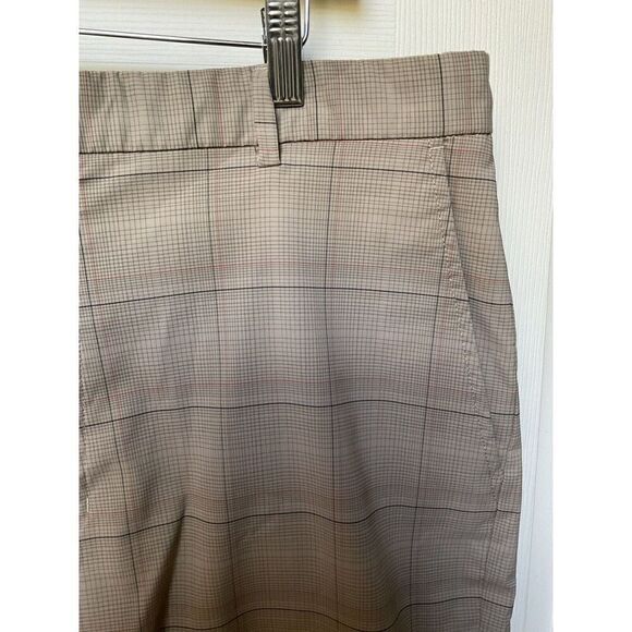 Slazenger Mens Golf Shorts 38 Plaid Tan Athletic‎ Poly Spandex Flat Front - Picture 4 of 14